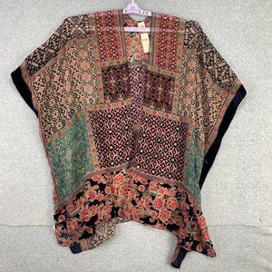 Anthropologie Akemi & Kin Kimono Wrap Lightweight Summer Patchwork Velvet